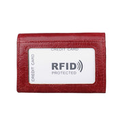 KB171 Antimagnetic RFID Crazy Horse Texture Leather Card Holder Wallet for Men and Women(Red)