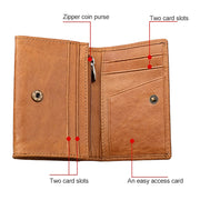 KB171 Antimagnetic RFID Crazy Horse Texture Leather Card Holder Wallet for Men and Women(Red)