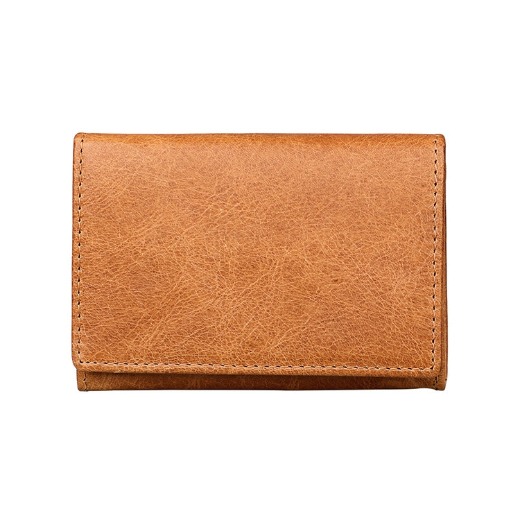 KB171 Antimagnetic RFID Crazy Horse Texture Leather Card Holder Wallet for Men and Women(Yellowish-brown) - free shipping - PMC TechLife - Order now!