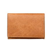 KB171 Antimagnetic RFID Crazy Horse Texture Leather Card Holder Wallet for Men and Women(Yellowish-brown)