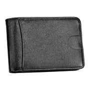KB186 Antimagnetic RFID Mini Crazy Horse Texture Leather Billfold Card Wallet for Men and Women(Black)