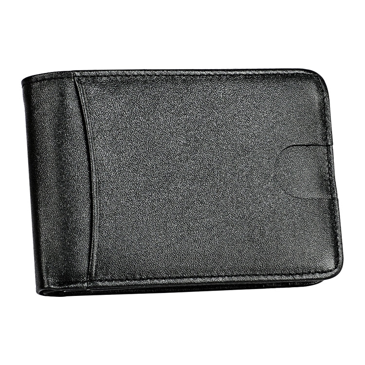 KB186 Antimagnetic RFID Mini Crazy Horse Texture Leather Billfold Card Wallet for Men and Women(Black)