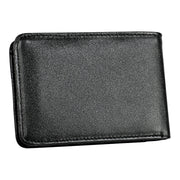 KB186 Antimagnetic RFID Mini Crazy Horse Texture Leather Billfold Card Wallet for Men and Women(Black)