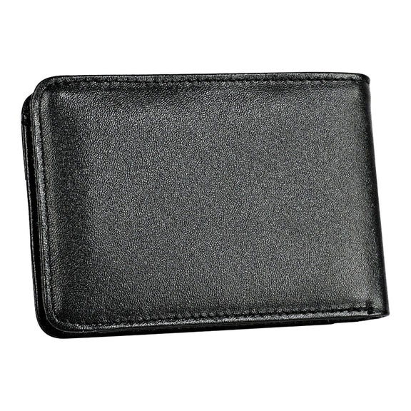 KB186 Antimagnetic RFID Mini Crazy Horse Texture Leather Billfold Card Wallet for Men and Women(Black)