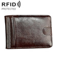 KB186 Antimagnetic RFID Mini Crazy Horse Texture Leather Billfold Card Wallet for Men and Women(Coffee) - Antimagnetic RFID Package by PMC TechLife | Online Shopping South Africa | PMC TechLife | Buy Now Pay Later Mobicred