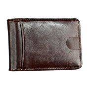 KB186 Antimagnetic RFID Mini Crazy Horse Texture Leather Billfold Card Wallet for Men and Women(Coffee)