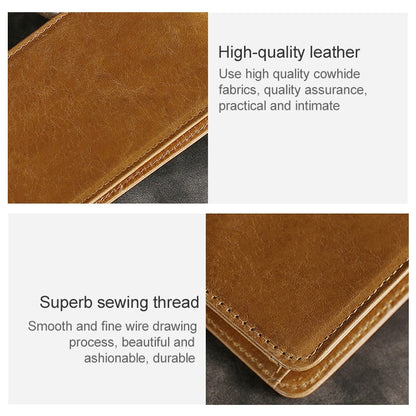 KB186 Antimagnetic RFID Mini Crazy Horse Texture Leather Billfold Card Wallet for Men and Women(Yellowish-brown) - free shipping - PMC Jewellery - Order now!