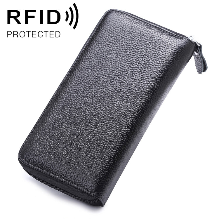 902 Antimagnetic RFID Litchi Texture Women Large Capacity Hand Wallet Purse Phone Bag with Card Slots(Black) - Antimagnetic RFID Package by PMC TechLife | Online Shopping South Africa | PMC TechLife | Buy Now Pay Later Mobicred