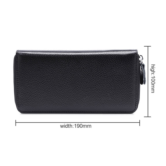 902 Antimagnetic RFID Litchi Texture Women Large Capacity Hand Wallet Purse Phone Bag with Card Slots(Black)