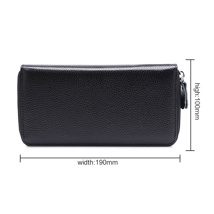 902 Antimagnetic RFID Litchi Texture Women Large Capacity Hand Wallet Purse Phone Bag with Card Slots(Black)