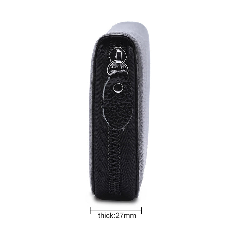 902 Antimagnetic RFID Litchi Texture Women Large Capacity Hand Wallet Purse Phone Bag with Card Slots(Black)