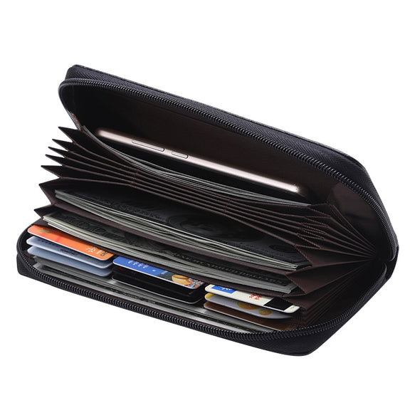 902 Antimagnetic RFID Litchi Texture Women Large Capacity Hand Wallet Purse Phone Bag with Card Slots(Black)