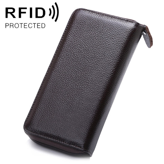 902 Antimagnetic RFID Litchi Texture Women Large Capacity Hand Wallet Purse Phone Bag with Card Slots(Coffee) - Antimagnetic RFID Package by PMC Jewellery | Online Shopping South Africa | PMC Jewellery | Buy Now Pay Later Mobicred