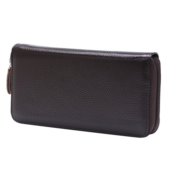 902 Antimagnetic RFID Litchi Texture Women Large Capacity Hand Wallet Purse Phone Bag with Card Slots(Coffee)