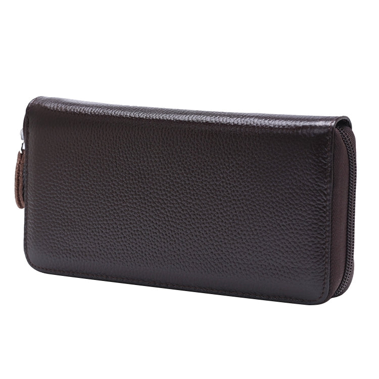 902 Antimagnetic RFID Litchi Texture Women Large Capacity Hand Wallet Purse Phone Bag with Card Slots(Coffee)