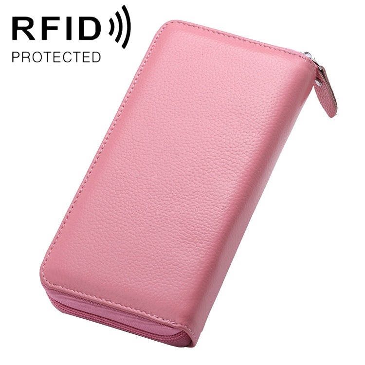 902 Antimagnetic RFID Litchi Texture Women Large Capacity Hand Wallet Purse Phone Bag with Card Slots(Pink) - Antimagnetic RFID Package by PMC TechLife | Online Shopping South Africa | PMC TechLife | Buy Now Pay Later Mobicred