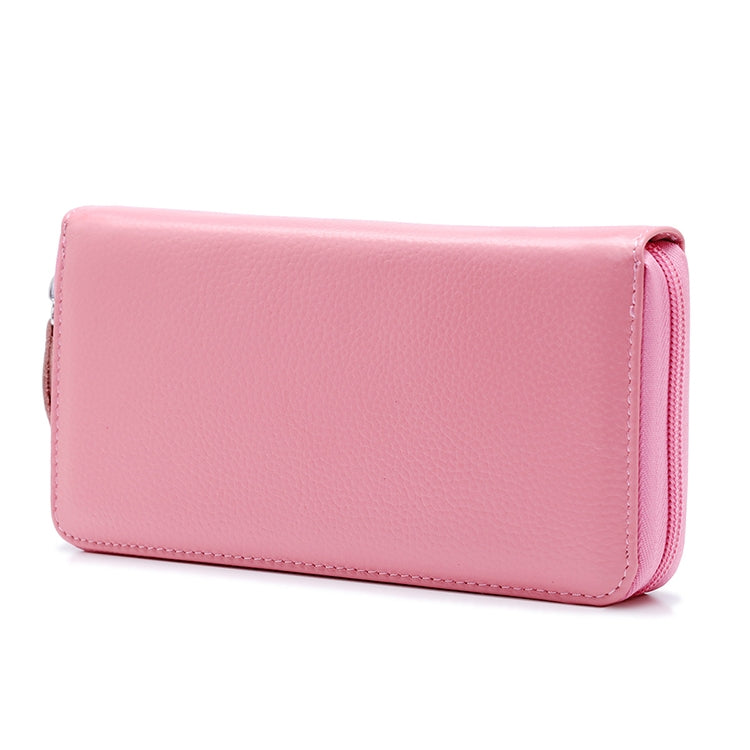 902 Antimagnetic RFID Litchi Texture Women Large Capacity Hand Wallet Purse Phone Bag with Card Slots(Pink)