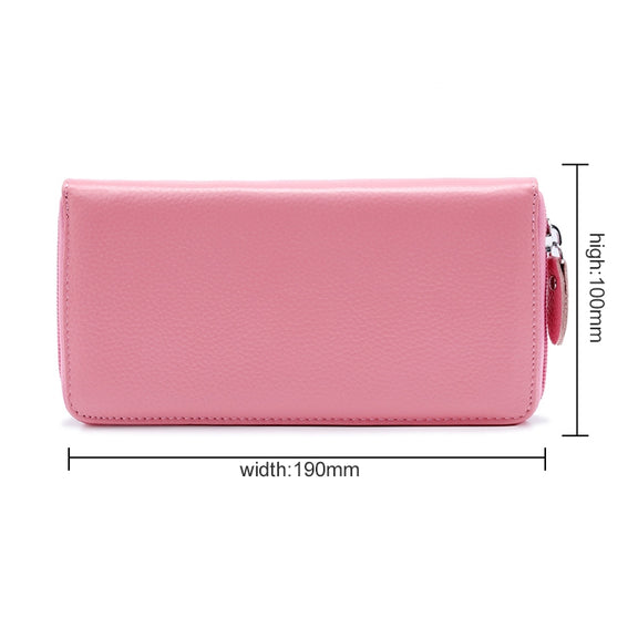 902 Antimagnetic RFID Litchi Texture Women Large Capacity Hand Wallet Purse Phone Bag with Card Slots(Pink)