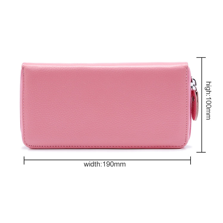 902 Antimagnetic RFID Litchi Texture Women Large Capacity Hand Wallet Purse Phone Bag with Card Slots(Pink)