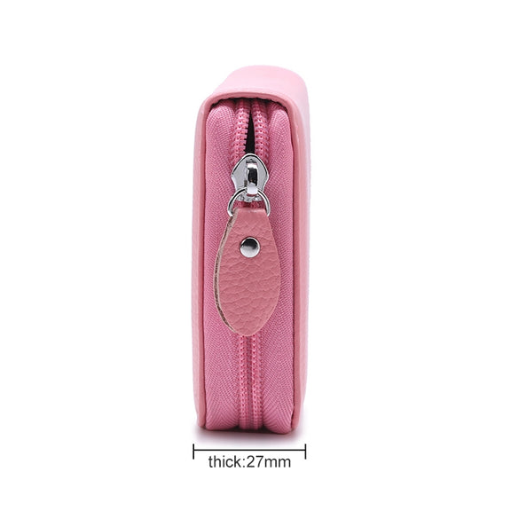 902 Antimagnetic RFID Litchi Texture Women Large Capacity Hand Wallet Purse Phone Bag with Card Slots(Pink)