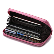 902 Antimagnetic RFID Litchi Texture Women Large Capacity Hand Wallet Purse Phone Bag with Card Slots(Pink)