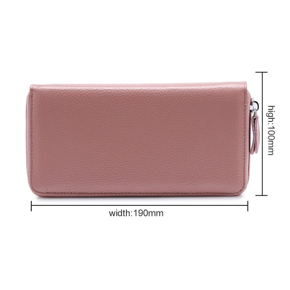 902 Antimagnetic RFID Litchi Texture Women Large Capacity Hand Wallet Purse Phone Bag with Card Slots(Light Pink)