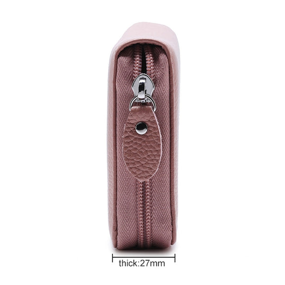 902 Antimagnetic RFID Litchi Texture Women Large Capacity Hand Wallet Purse Phone Bag with Card Slots(Light Pink)
