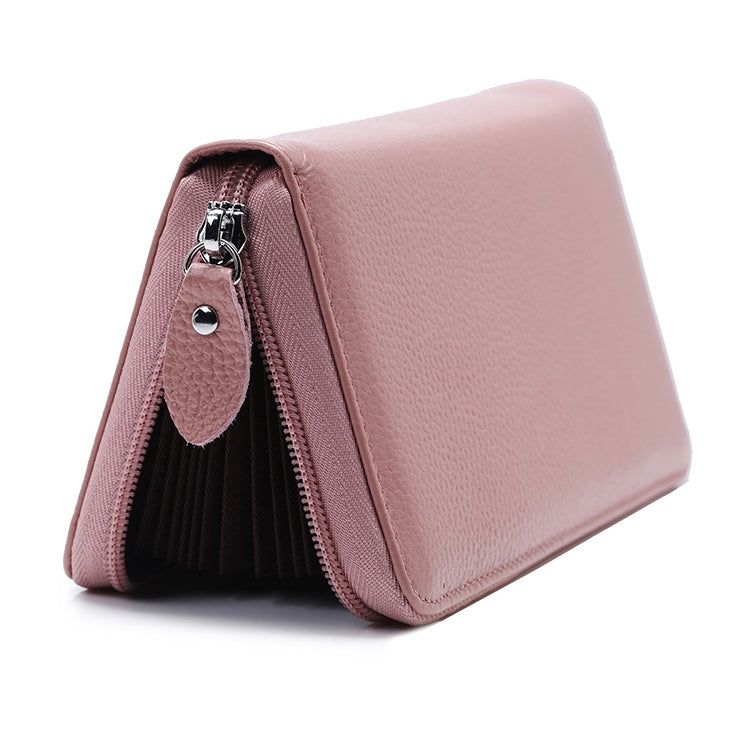 902 Antimagnetic RFID Litchi Texture Women Large Capacity Hand Wallet Purse Phone Bag with Card Slots(Light Pink)