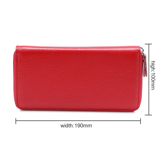 902 Antimagnetic RFID Litchi Texture Women Large Capacity Hand Wallet Purse Phone Bag with Card Slots(Watermelon Red)