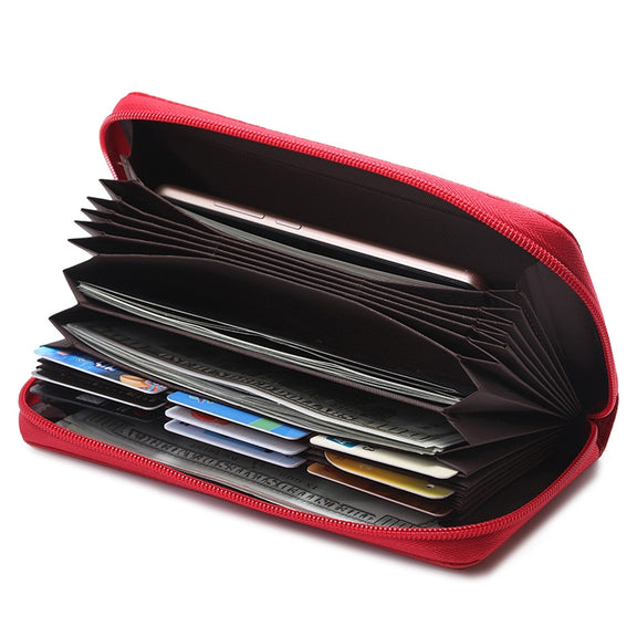 902 Antimagnetic RFID Litchi Texture Women Large Capacity Hand Wallet Purse Phone Bag with Card Slots(Watermelon Red)