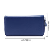 902 Antimagnetic RFID Litchi Texture Women Large Capacity Hand Wallet Purse Phone Bag with Card Slots(Blue)