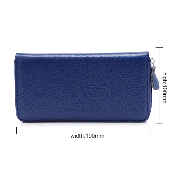 902 Antimagnetic RFID Litchi Texture Women Large Capacity Hand Wallet Purse Phone Bag with Card Slots(Blue)