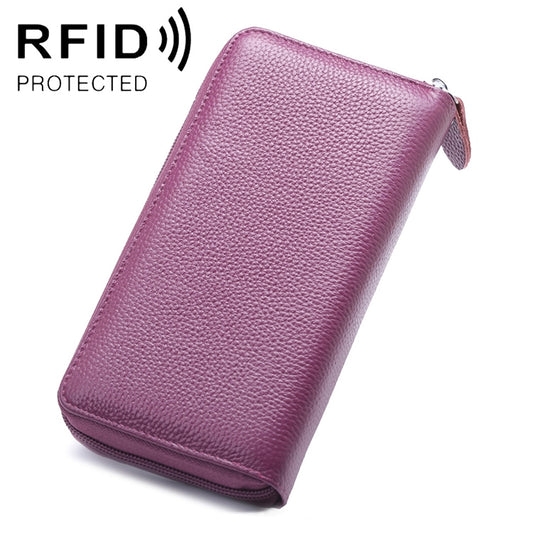 902 Antimagnetic RFID Litchi Texture Women Large Capacity Hand Wallet Purse Phone Bag with Card Slots(Purple) - Antimagnetic RFID Package by PMC Jewellery | Online Shopping South Africa | PMC Jewellery | Buy Now Pay Later Mobicred