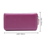 902 Antimagnetic RFID Litchi Texture Women Large Capacity Hand Wallet Purse Phone Bag with Card Slots(Purple)