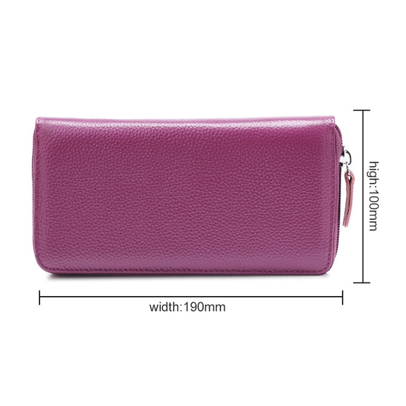 902 Antimagnetic RFID Litchi Texture Women Large Capacity Hand Wallet Purse Phone Bag with Card Slots(Purple)