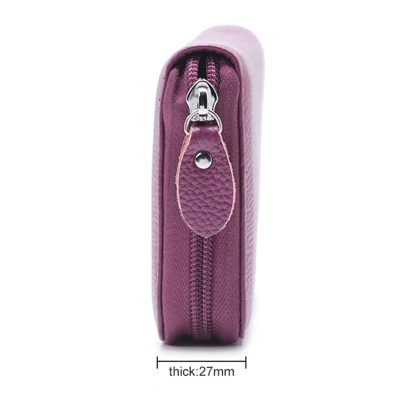 902 Antimagnetic RFID Litchi Texture Women Large Capacity Hand Wallet Purse Phone Bag with Card Slots(Purple)
