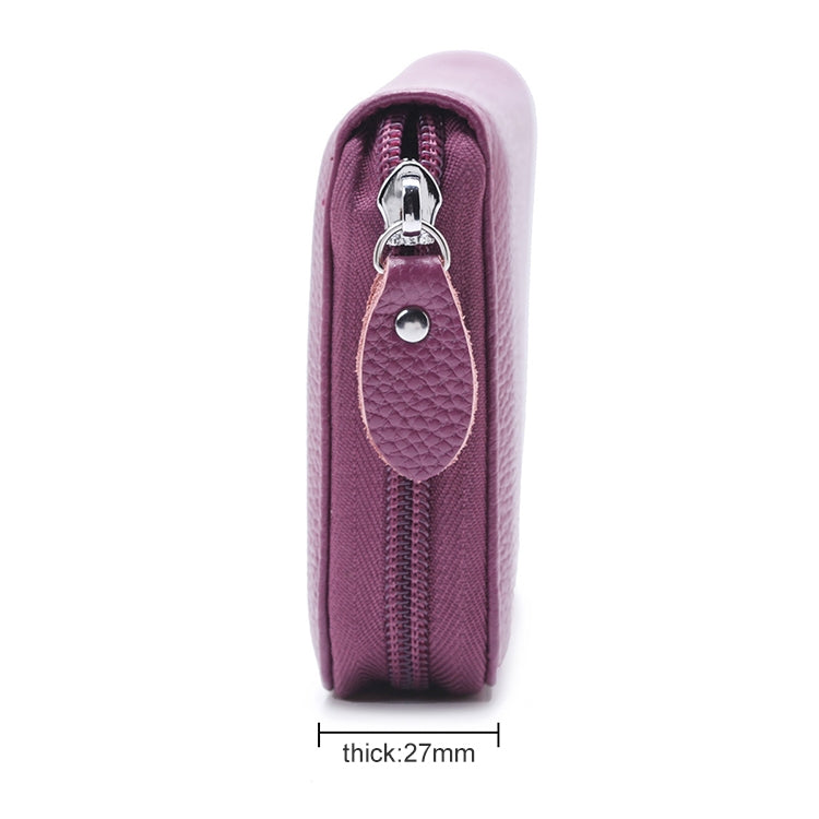 902 Antimagnetic RFID Litchi Texture Women Large Capacity Hand Wallet Purse Phone Bag with Card Slots(Purple)