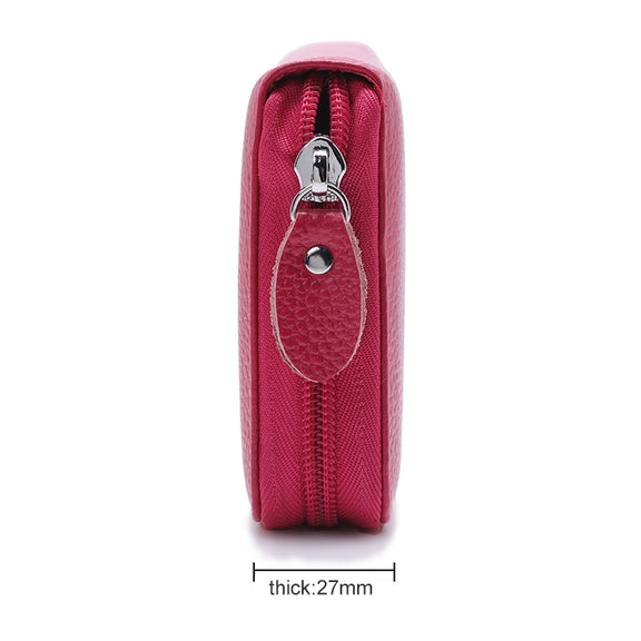 902 Antimagnetic RFID Litchi Texture Women Large Capacity Hand Wallet Purse Phone Bag with Card Slots(Rose Red)