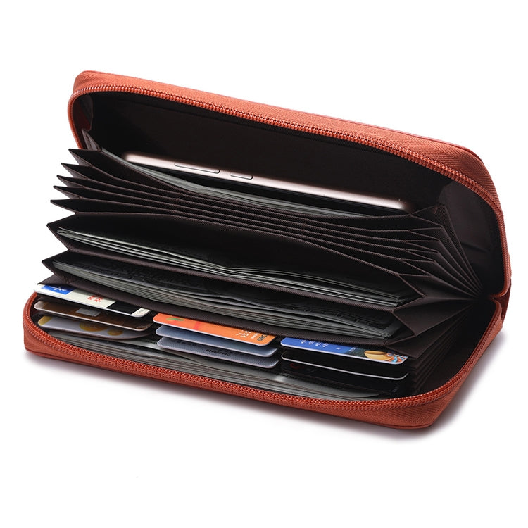 902 Antimagnetic RFID Litchi Texture Women Large Capacity Hand Wallet Purse Phone Bag with Card Slots(Brown)