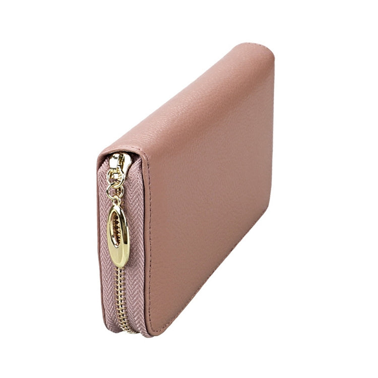 906 Antimagnetic RFID Litchi Texture Women Large Capacity Hand Wallet Purse Phone Bag with Card Slots(Light Pink)