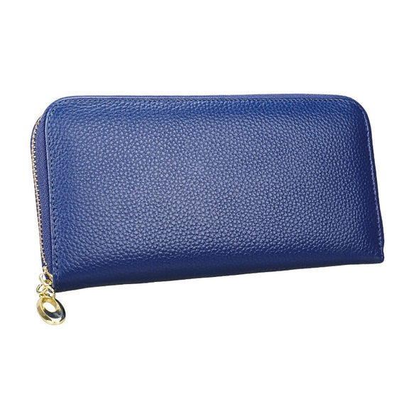 906 Antimagnetic RFID Litchi Texture Women Large Capacity Hand Wallet Purse Phone Bag with Card Slots(Blue)