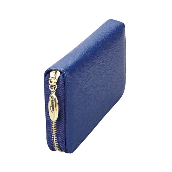 906 Antimagnetic RFID Litchi Texture Women Large Capacity Hand Wallet Purse Phone Bag with Card Slots(Blue)