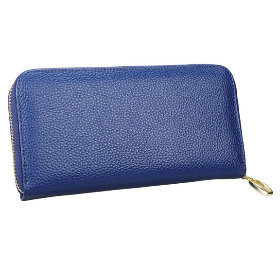 906 Antimagnetic RFID Litchi Texture Women Large Capacity Hand Wallet Purse Phone Bag with Card Slots(Blue)