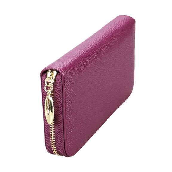 906 Antimagnetic RFID Litchi Texture Women Large Capacity Hand Wallet Purse Phone Bag with Card Slots(Purple)