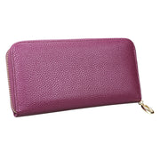 906 Antimagnetic RFID Litchi Texture Women Large Capacity Hand Wallet Purse Phone Bag with Card Slots(Purple)