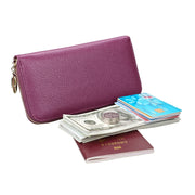 906 Antimagnetic RFID Litchi Texture Women Large Capacity Hand Wallet Purse Phone Bag with Card Slots(Purple)