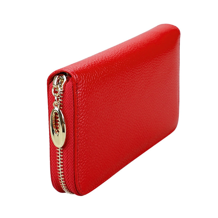 906 Antimagnetic RFID Litchi Texture Women Large Capacity Hand Wallet Purse Phone Bag with Card Slots(Red)