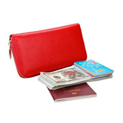 906 Antimagnetic RFID Litchi Texture Women Large Capacity Hand Wallet Purse Phone Bag with Card Slots(Red)