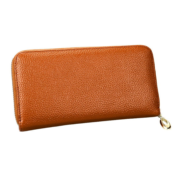 906 Antimagnetic RFID Litchi Texture Women Large Capacity Hand Wallet Purse Phone Bag with Card Slots(Brown) - Antimagnetic RFID Package by PMC TechLife | Online Shopping South Africa | PMC TechLife | Buy Now Pay Later Mobicred