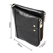 3533 Antimagnetic RFID Top-grain Leather Crazy Horse Texture Men Business Leisure Wallet (Black)